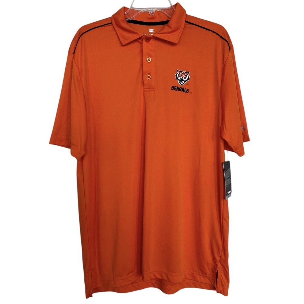 Colosseum Shirt Mens Size Large L Polo Cincinnati Bengals Orange‎ Short Sleeve